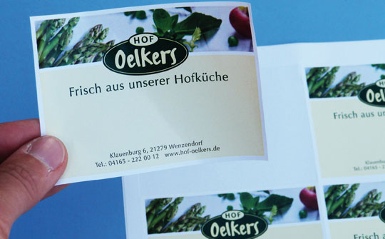 A4-Laser-Bogen-Etiketten mit individuellem Vordruck und Logo