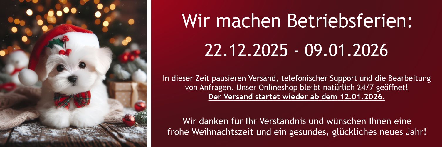 Wir machen eine Weihnachtspause und sind am 12.01.2026 wieder wie gewohnt für Sie da!