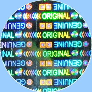 Runde Hologrammaufkleber Original  Genuine zum Versiegeln und Verschließen von Verpackungen 