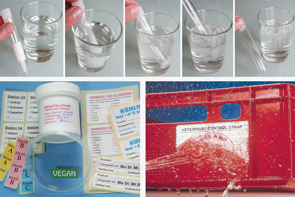 In Wasser vollständig auflösbare Wash-Off-Labels werden einfach mit dem Abwasser entsorgt