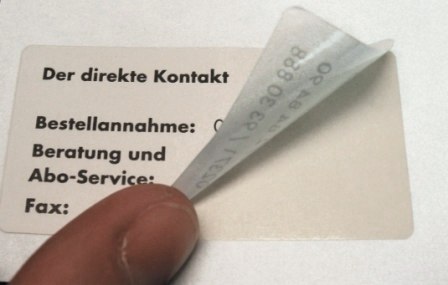Duplex-Etiketten - das obere Label kann separat abgezogen werden Doppellagige Etiketten aus Duplexpapier eignen sich als Service-Etiketten und Adressaufkleber