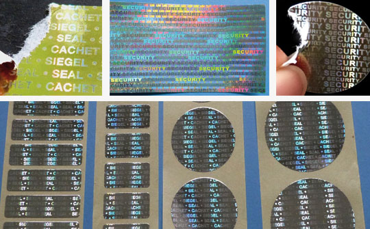Blanko (unbedruckte) Hologrammpapier-Etiketten auf Rollen für Thermotransferdrucker