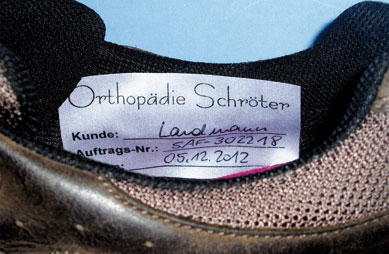 Textiletiketten aus weißer Acetatseide für orthopädische Produkte, Sanitätshäuser, Schuhe, Stoffe, Polster