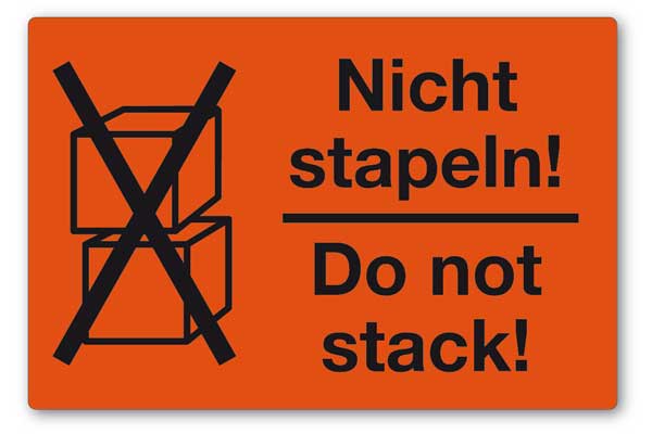 Leuchtrot Warn-Aufkleber für Fracht und Versand Nicht stapeln Do not stack