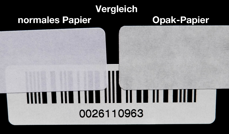 Opake, deckende Etiketten eignen sich zum Überkleben ohne Durchscheinen des Untergrudnes