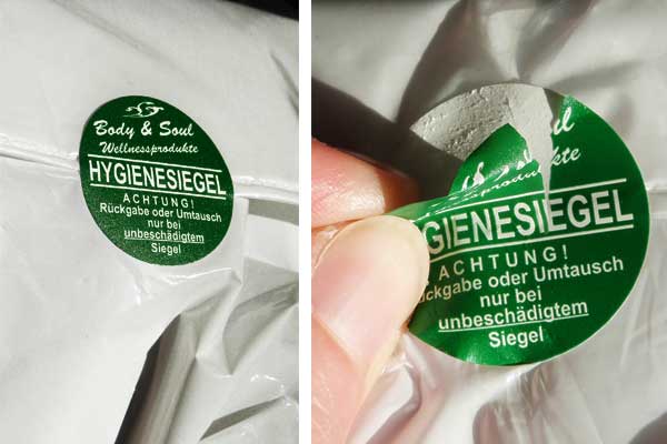 Hygienesiegel für PE-Beutel und Umverpackungen zum Schutz vor unerlaubtem Öffnen im Online-Handel