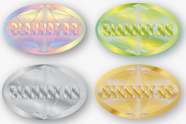 Individuelle Hologramme mit dem eigenen Firmenlogo, Markenzeichen, Wappen oder Text