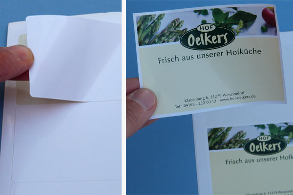 Mehrfarbig bedruckte A4-Laseretiketten aus weißem Hochglanzpapier