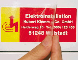 Transparente Schutzetiketten aus durchsichtiger Folie zum Überkleben von Labels, Schildern und Schaltern
